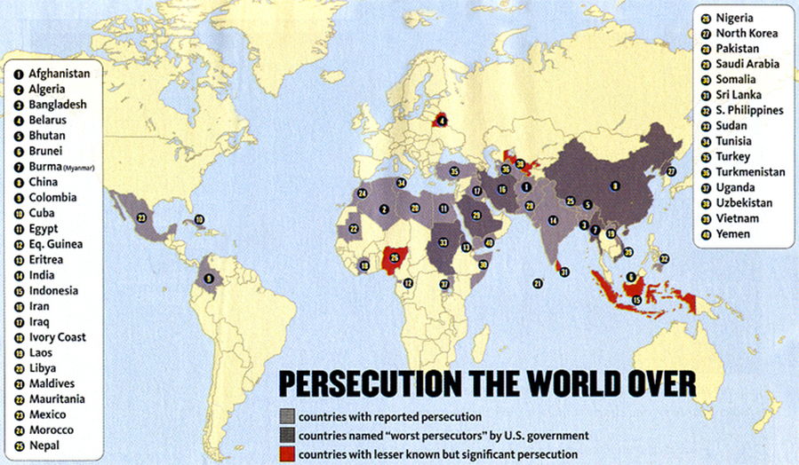 persecución alrededor del mundo